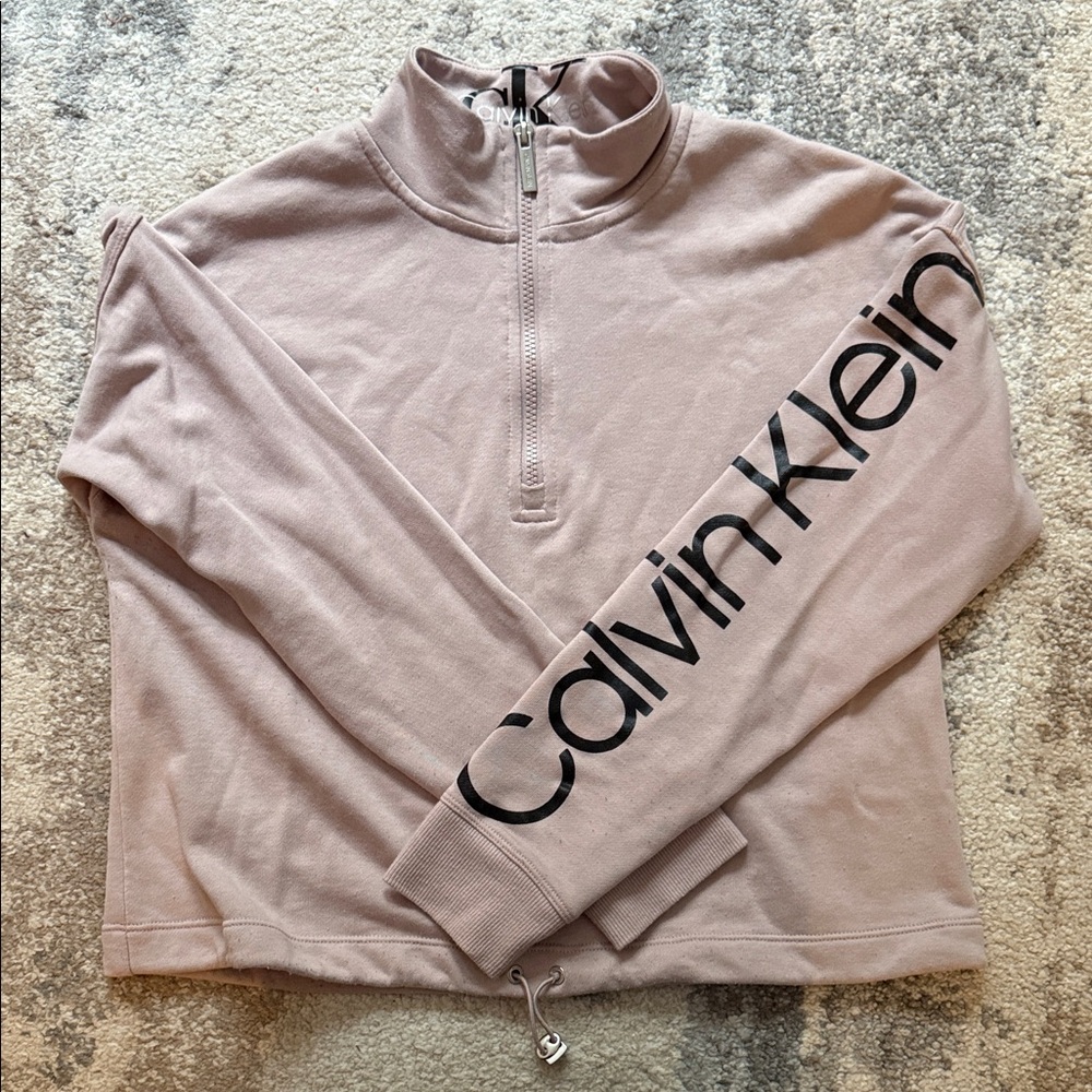Calvin Klein Mauve Quarter-Zip Top